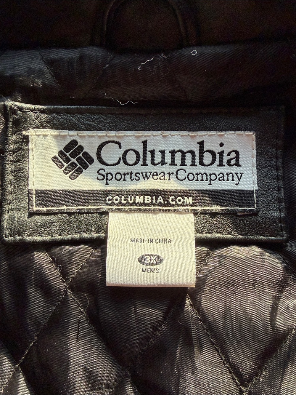 Columbia Black Quilted Jacket with White Label